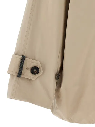 Brunello Cucinelli Double-breasted Jacket Casual Jackets And Parka Beige In Animal Print