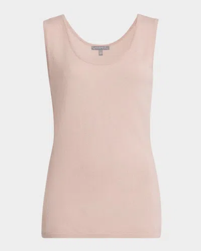 Neiman Marcus Cashmere Basic Tank Top In Pink