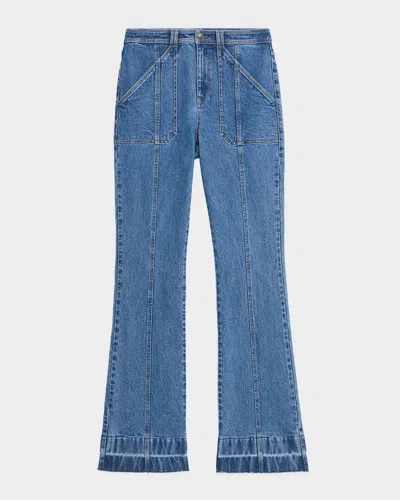 Cinq À Sept Briella Flare Jeans With Released Hem In Blue