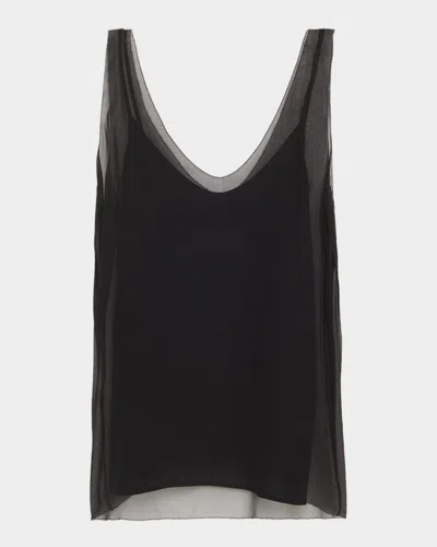 Totême Chiffon Sleeveless Slip Top In Black