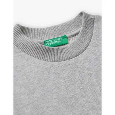 Benetton Graphic-print Cotton-jersey Sweatshirt 18 Months-5 Years Grey In Gray