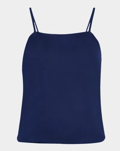 Misook X Lani Lynn Square-neck Crepe De Chine Cami In Blue
