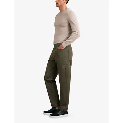 Reiss Mens Rogan Regular-fit Patch-pocket Stretch-cotton Cargo Trousers Olive Green In Multi