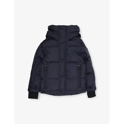 Moncler Dark Blue Kasanka Padded Shell-down Jacket 6-14 In Blue