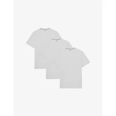 Reiss Mens White Flex Set Of Two Stretch-jersey T-shirts Xl In White