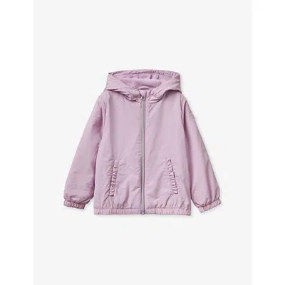 Benetton Lilac Logo-embroidery Windbreaker Jacket 18 Months-5 In Pink