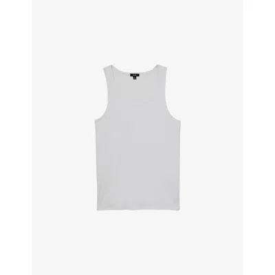 Reiss Mens White Watson Ribbed Knitted Vest In Animal Print
