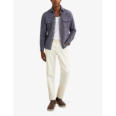 Reiss Mens White Watson Ribbed Knitted Vest In Animal Print