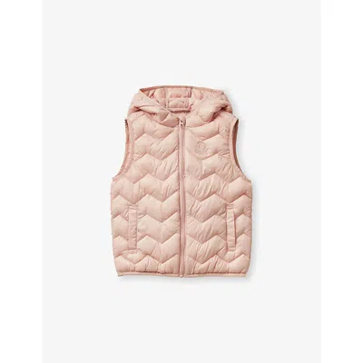 Benetton Coral Quilted Nylon Gilet 18 Months-5 Year In Pink