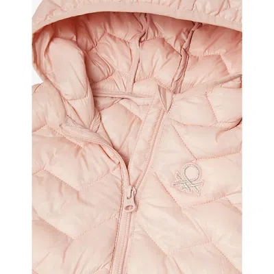 Benetton Coral Quilted Nylon Gilet 18 Months-5 Year In Pink