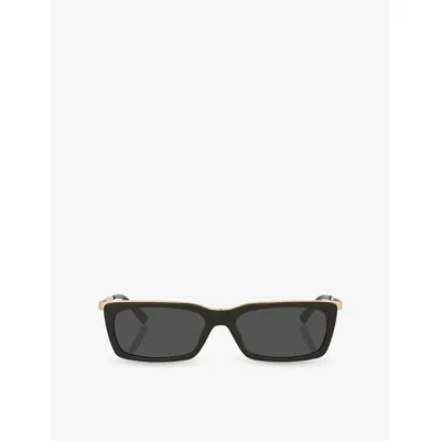 Saint Laurent Womens Black Sl 766 Rectangle-frame Acetate Sunglasses In Black