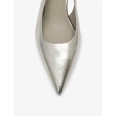 Allsaints Idiya Metallic Leather Slingback Heels In Multi