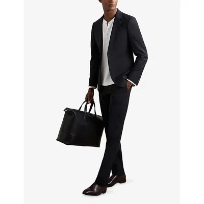 Reiss Mens White Carmello Grandad-collar Stretch-jersey Henley Shirt In White