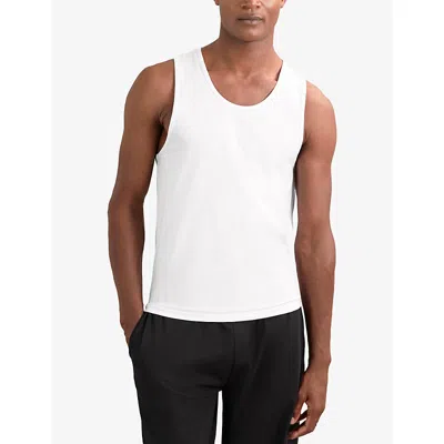 Reiss Mens White Black Monty Set Of Two Stretch Jersey Vests In Multi