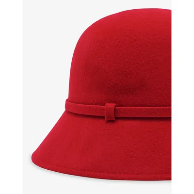 Reiss Womens Red Felicity Felted-wool Bucket Hat In Red