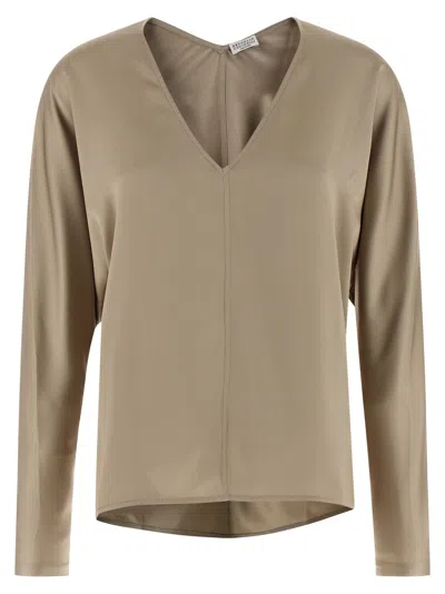 Brunello Cucinelli Blusa - Beis In Brown