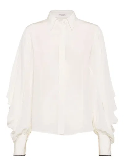 Brunello Cucinelli Long-sleeved Shirt In White