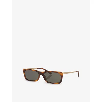 Saint Laurent Womens Brown Sl 766 Rectangle-frame Acetate Sunglasses In Brown
