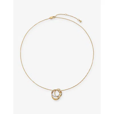 Monica Vinader Womens Nura Pavé Wrap 18ct Yellow Gold Vermeil And Lab-grown Diamond Necklac In Gold