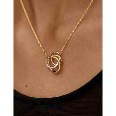 Monica Vinader Womens Nura Pavé Wrap 18ct Yellow Gold Vermeil And Lab-grown Diamond Necklac In Gold