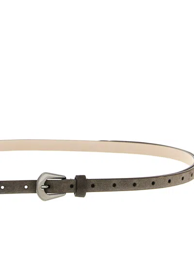 Brunello Cucinelli Suede Belt Belts Brown In Brown