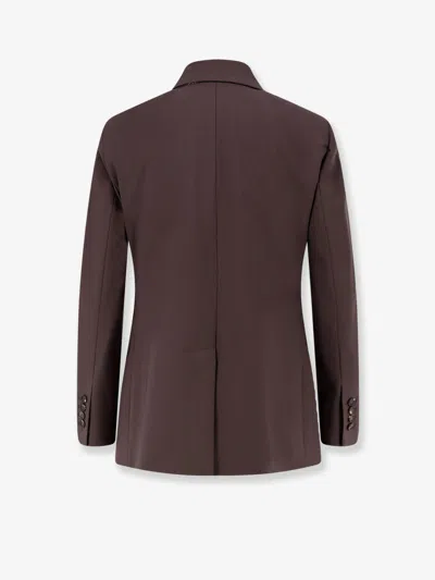 Brunello Cucinelli Tailored Blazer With Notched Lapels And Pockets In Brown