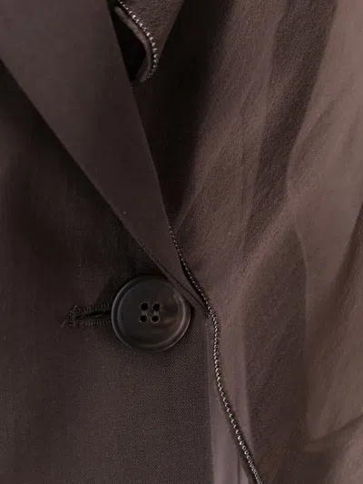 Brunello Cucinelli Tailored Blazer With Notched Lapels And Pockets In Brown
