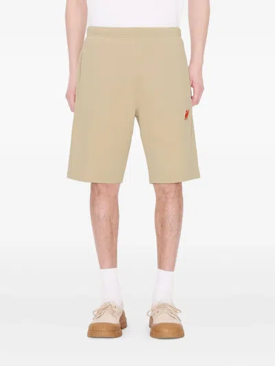 Kenzo Embroidered Pocket Track Shorts In Neutral