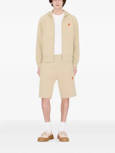 Kenzo Embroidered Pocket Track Shorts In Neutral