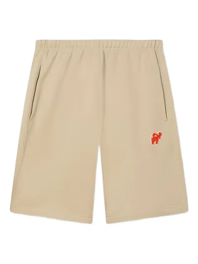 Kenzo Embroidered Pocket Track Shorts In Neutral