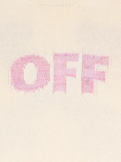 Off-white Terry Embroidery Arrow Logo Sweater In Neutral