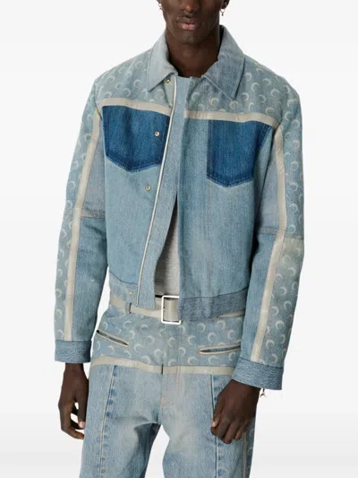 Marine Serre Moon-print Panelled Jacket In Multi
