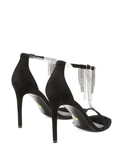 Stuart Weitzman 100mm Nudistcurve Superglam Crystal-fringe Sandals In Multi
