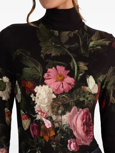 Alice And Olivia Delaina Long-sleeve Turtleneck Top In Multi