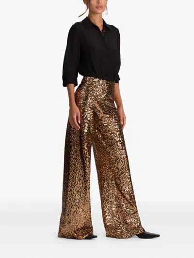 Alice And Olivia Athena Sequinned Palazzo Pants In Multi