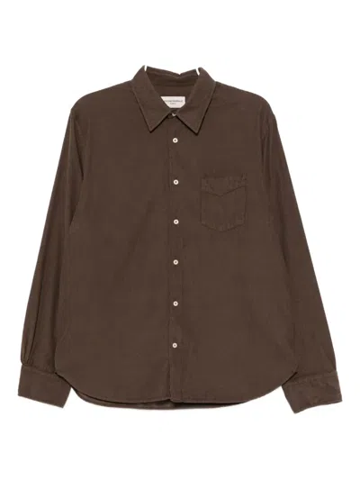 Officine Generale Benoit Shirt In Brown