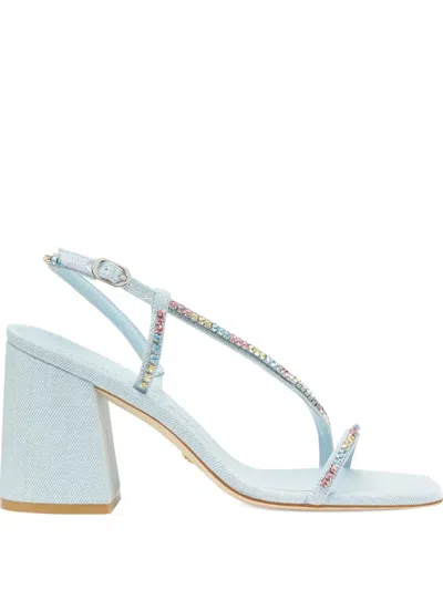 Stuart Weitzman 85mm Soiree Crystal Square-toe Sandal In Multi