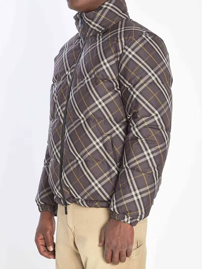 Burberry Men Reversible Check Puffer Jacket In Animal Print