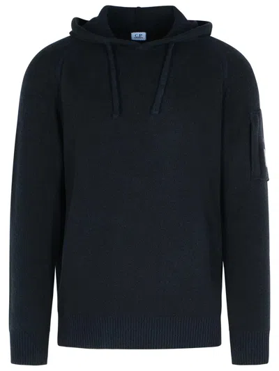 C.p. Company Black Wool Blend Sweater Men In Black