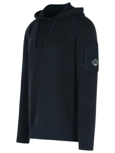 C.p. Company Black Wool Blend Sweater Men In Black