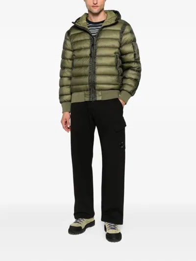 C.p. Company Black Linen And Cotton Blend Utility Trousers In Black