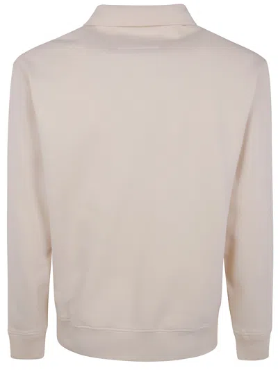 C.p. Company Sweatshirts Polo Collar In Diagonal Raised Fleece Clothing In Pink