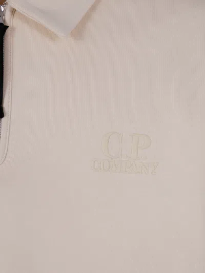 C.p. Company Sweatshirts Polo Collar In Diagonal Raised Fleece Clothing In Pink