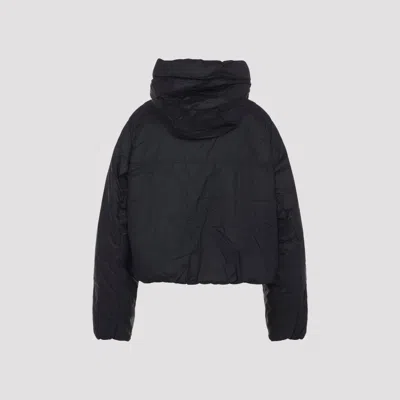 Canada Goose Cropped Black Polyamide Jacket With Quilted Design In Black