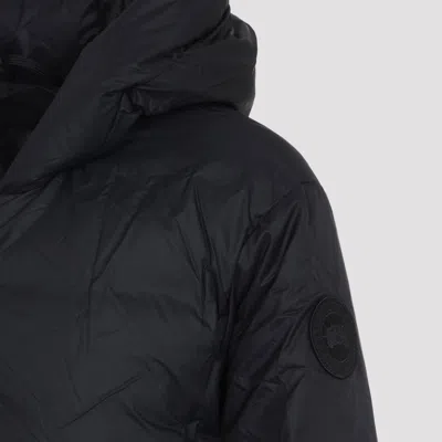 Canada Goose Cropped Black Polyamide Jacket With Quilted Design In Black