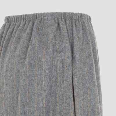 Carven Mid-length Skirt With Textured Fabric And Subtle Stripe Pattern In Multi