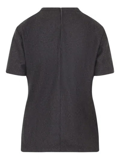 Carven High-neck Brown Virgin Wool T-shirt In Black