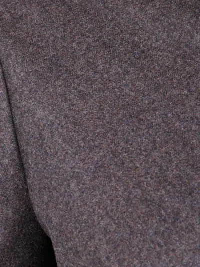 Carven High-neck Brown Virgin Wool T-shirt In Black