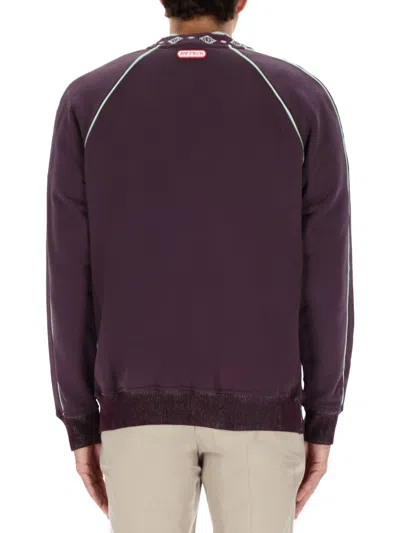 Casablanca Contrast Piping Raglan Sleeve Knitwear In Purple