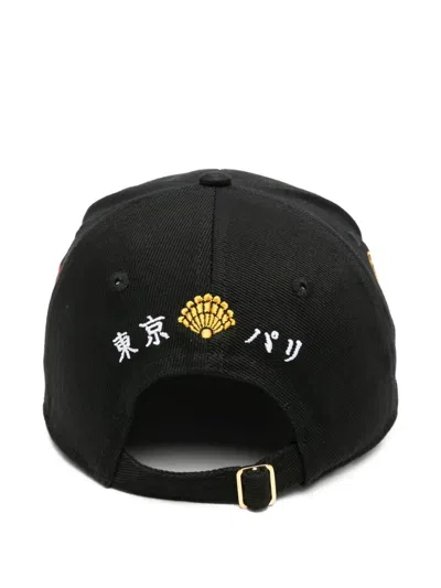Casablanca Mens Black Emblem Brand-embroidered Cotton Cap In Black